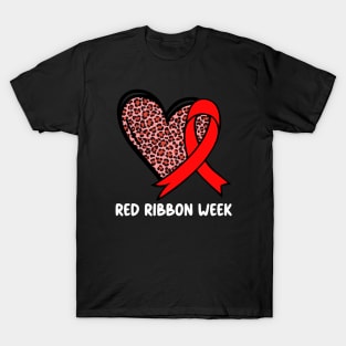 We Wear Red For Red Ribbon Week Awareness T-Shirt